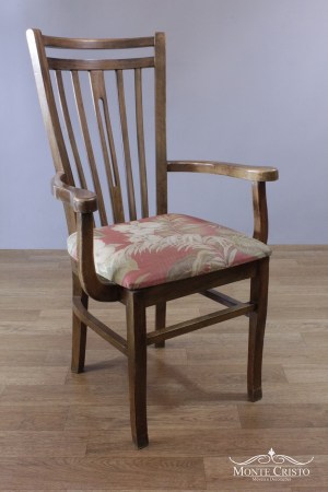 Cadeira Pequim natural com tecido e braço